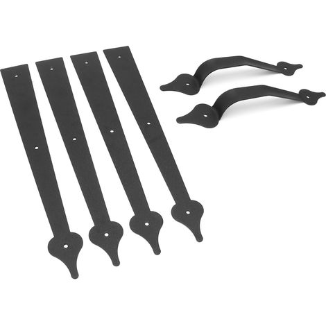 Poignée de porte de garage en acier au carbone, charnière décorative pour porte, abri de jardin ou garage/armoire