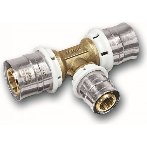 Aluverbund Pressfitting SANHA bleifrei T-Stück reduziert 26 x 3 - 20 x 2 - 20 x 2 Multikontur DVGW