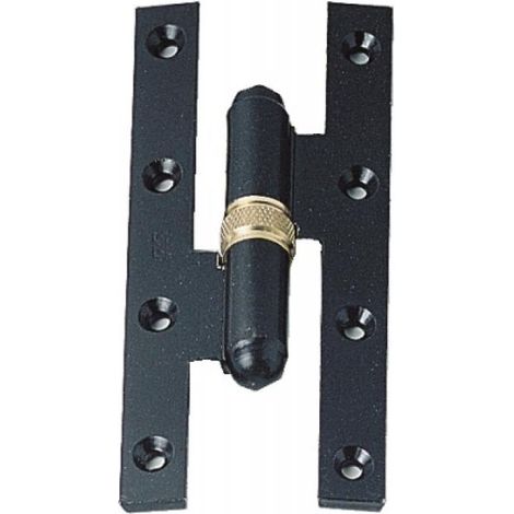 Paumelle acier type Picarde réglable en 160 x 70 bouts ronds epoxy noir droite - FAURE (1/4)