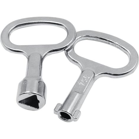 Set aus 2 Steckschlüsseln, dreieckigem Maulschlüssel, für Schaltschränke, Aufzüge, Wasserzählerventile, Schaltschränke