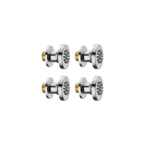 4-teiliges Set verchromter Seitenduschen mit verstellbaren Seitendüsen und runden Massagedüsen (50 mm) aus Edelstahl – Crezuo