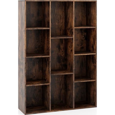 Estantería con 11 cubos, 74x24x106 cm, Madera de café (1/5)