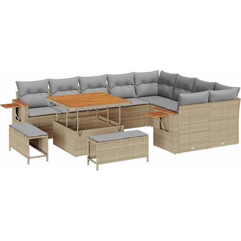 Maison Exclusive - Set Divano da Giardino 13 pz 11-Numero di posti (1/5)