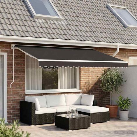 vidaXL Tessuto di Ricambio per Tenda da Sole Antracite 430x345 cm Poliestere