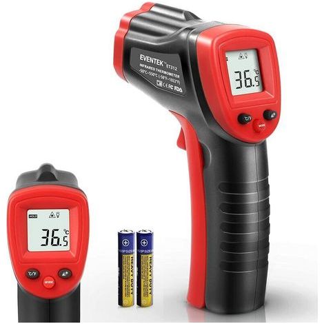 Thermomètre Infrarouge, Eventek Thermomètre Laser, -50°C550°C (-58°F1022°F), 【Thermomètre industriel】 Thermomètre sans Contact, LCD Numérique, Emissivité Réglable (Pas pour l'homme) (1/5)