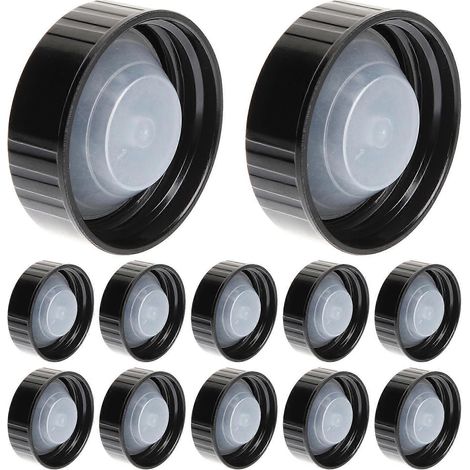 Lot de 12 bouchons à vis en plastique pour bouteilles de bière et cruches de vin.-4X4CM-Black