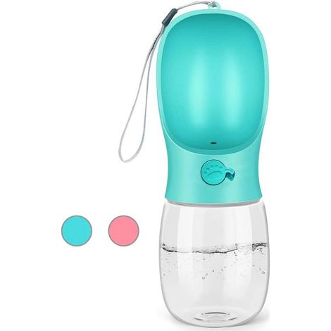 Bouteille d'eau pour chien Kalimdor, distribue d'eau portable et étanche pour chiots avec abreuvoir intégré, idéal pour les promenades, la randonnée et les voyages en extérieur. Plastique de qualité a (1/5)