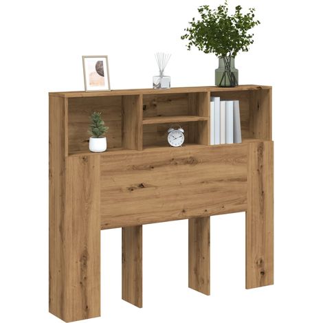 vidaXL Armoire de tête de lit chêne artisanal 120x19x103,5 cm