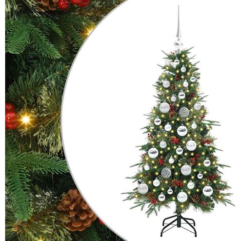 Sapin de Noël，Arbre de Noël Artificiel à Branches Articulées Vert 120 cm CFW62995 (1/5)