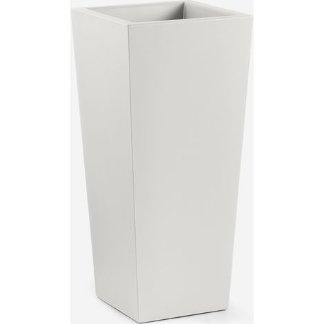 vaso alto quadrato da esterno in polietilene Gaia 70 - Bianco