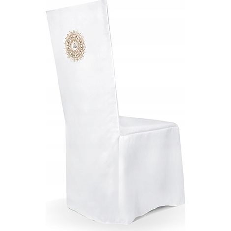 Housse de chaise de communion en satin blanc IHS (1/2)