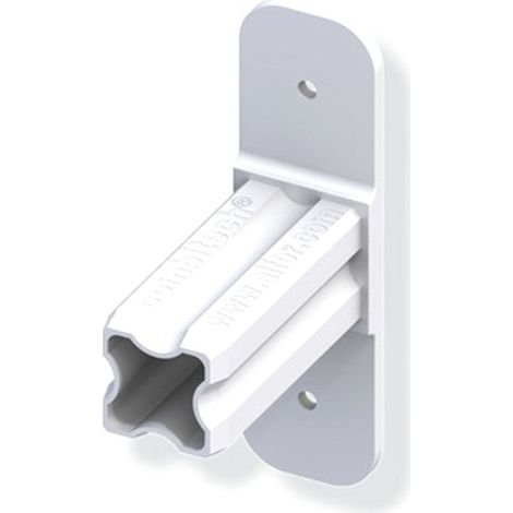 Connecteur avec base pour tube PVC/alu - blanc 1 branche 23.5mm carrée (1/2)