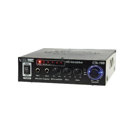 HiFi-Verstärker CTA-100 Cinch Aux In, 100W, 2-Kanal, Schwarz (1/3)