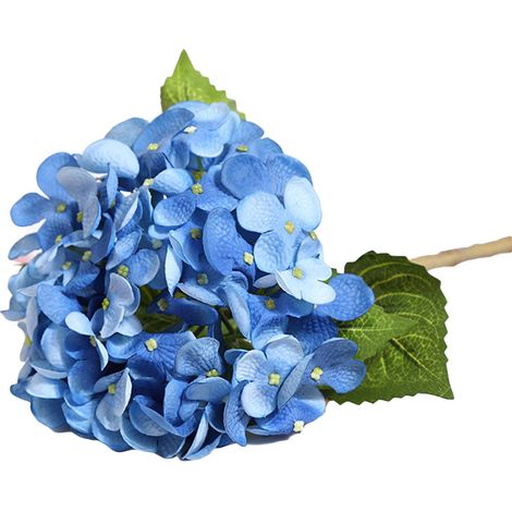 Bouquet D Hortensias Artificiels En Soie Décoration Mariage Maison Bleu - 1 Pièce (1/2)