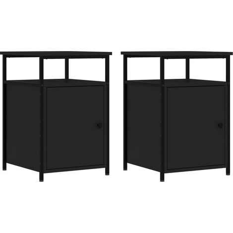 Maison Exclusive - Nachttische 2 Stk. Schwarz 40x42x60 cm Holzwer