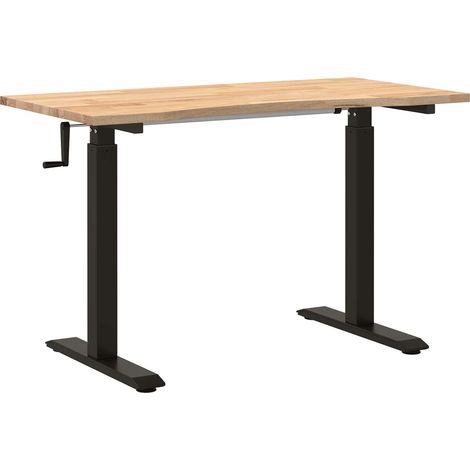 Maison Exclusive - Scrivania Nero e naturale 120 x 60 cm Legno di Quercia Massello