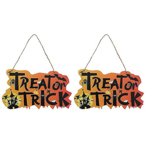 2 Halloween-Holzanhänger für Halloween-Dekorationen (1/3)