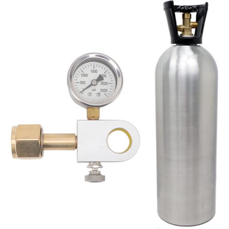 Compatible avec les SodaStream DUO/Terra/Art et autres modèles récents / remplissage de bouteilles de gaz / connecteur en cuivre CGA320 pour valve de remplissage rapide carrée avec évent et manomètre (1/5)
