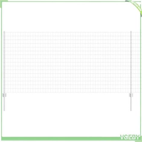 Kit clôture acier argent 10 x 1,2 m avec 20 poteaux et vis – finition poudre anti-rouille (1/5)