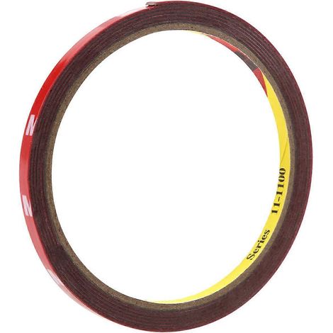 Rouleau de ruban adhésif double face permanent en mousse, rouge 6 mm x 3 mètres -- (1/5)