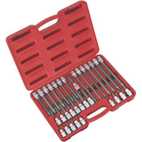 Sealey Premier Ribe Socket Bit Set 1/2""Sq Drive 32pc AK2198