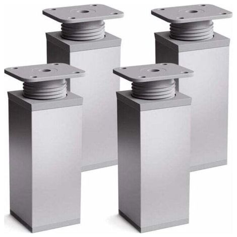 Satz mit 4 Möbelfüßen, XU, Höhe: 100 mm (+100 mm) verstellbar, Winkelform: 40 x 40 mm - (1/4)