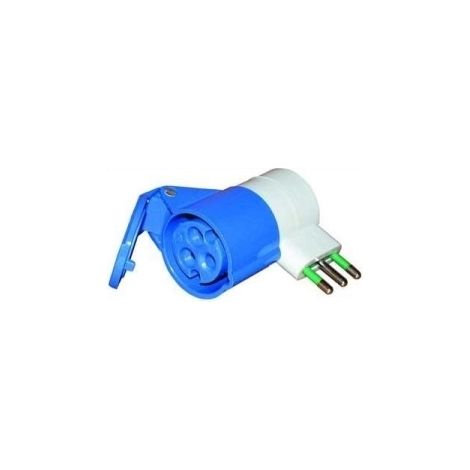 Presa elettrica adattatore industriale CEE 2P+T / Spina 16A 220V blu - 16120