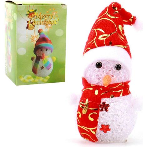 Pendentif Bonhomme De Neige - Veilleuse LED - Décoration Noël - Bijou Lumineux - 1 Pièce (1/5)