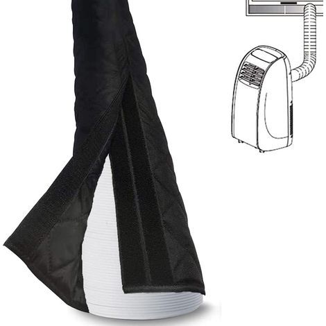 Housse de protection pour conduits de climatisation portable, fabriquée en toile Oxford 210D, imperméable, anti-poussière et isolante (noire) (1/5)