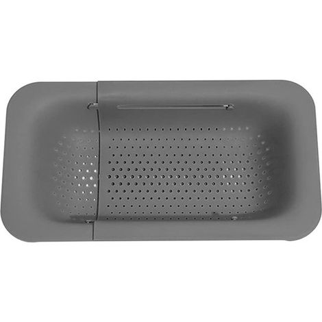 Cesto per frutta estensibile, scolapiatti, scolapiatti regolabile per lavello, colino per verdura, frutta e posate, in plastica, accessorio da cucina salvaspazio (1/5)