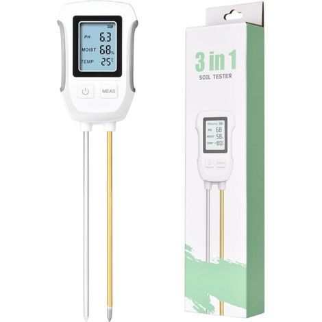 5-in-1 Bodenmessgerät mit pH-Wert-Messung, digitalem Pflanzenthermometer und Anzeige von Helligkeit, Temperatur, pH-Wert, Bodenfeuchtigkeit und Luftfeuchtigkeit für Garten, Rasen und Landwirtschaft (1/4)