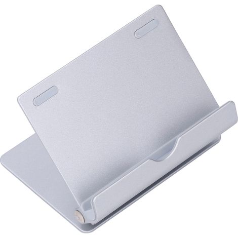 Handyhalterung Silber Klein Tragbar 360 Grad Drehbar Verstellbar Zusammenklappbar Aluminiumlegierung Handy Tablet Ständer (1/5)