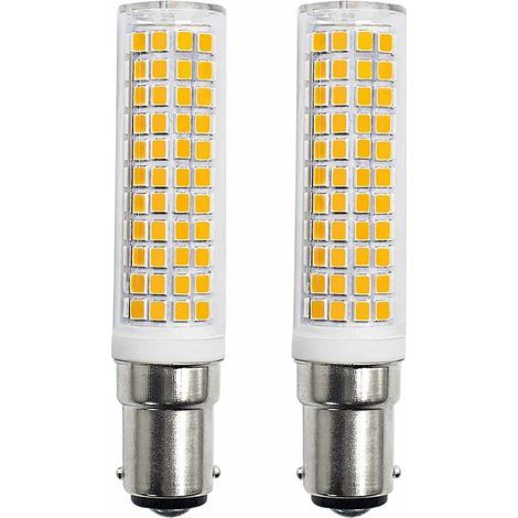Ampoules LED B15d 8 W – Équivalent 90 W, Blanc Chaud 3000 K, 910 lm, 220–230 V, Lot de 2 (1/5)