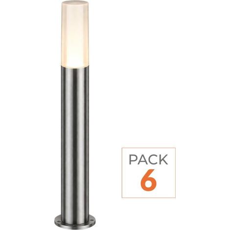 Borne Extérieure 100cm 220V IP65 ARGENT pour Ampoule E27 (Pack d