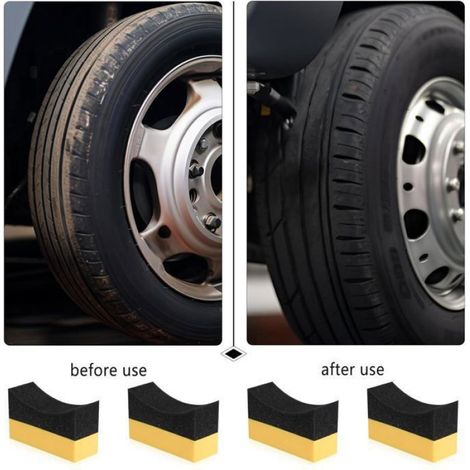 Applicateur Cire Pneus - Éponge Polissage Voiture - Nettoyage Entretien Pneus - Lot de 8 Pièces (1/5)