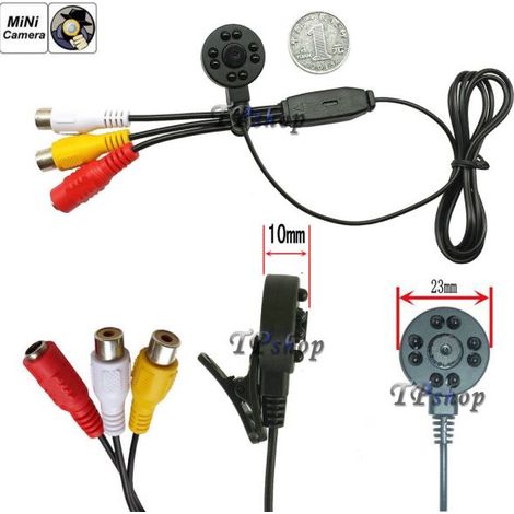 MINI TELECAMERA CAMERA SPIA AHD 8 LED CMOS COLORI AUDIO VIDEO CON MICROFONO