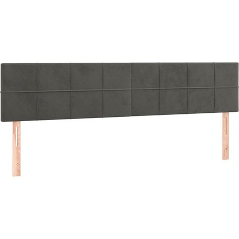 Bettkopfteil/Bettkopf/Kopfteile Dunkelgrau 200x5x78/88 cm Samt (1/5)