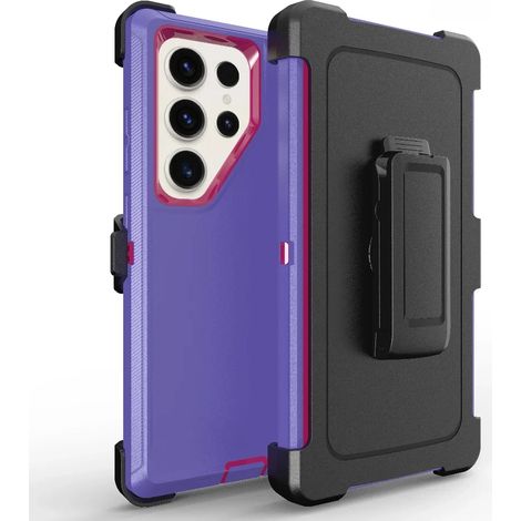 (Rose, Galaxy S24+) Étui de protection blindé robuste et durable avec clip ceinture, coque antichoc. (1/5)