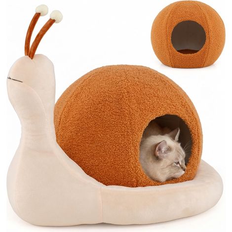 COSTWAY Cuccia Letto Chiuso Interno Gatti Gattini Cani Piccoli Lavabile Rifugio Accogliente Caldo Animale Domestico Inverno Carino Casa Cuccia Nido Cucciolo E (1/5)
