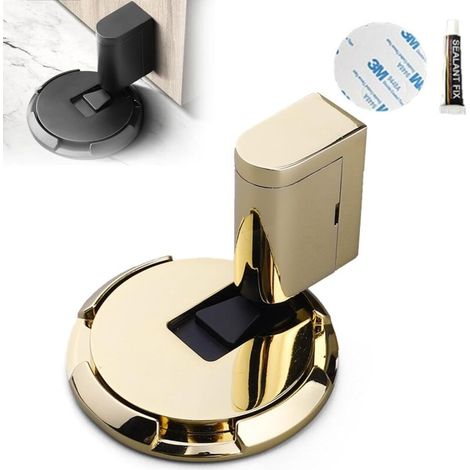 Butée de sol mécanique, butée de porte magnétique, butée de porte mécanique à pousser en bas (jaune) (1/4)