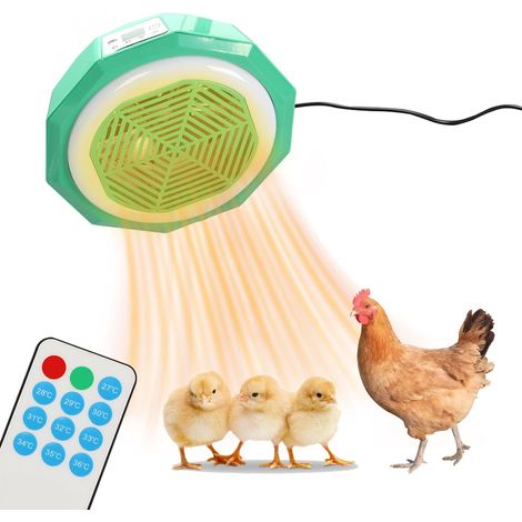 Chauffage de poulailler - 500 W - Lampe chauffante intelligente pour poussins - Température constante automatique et télécommande - Plaque chauffante poussin - Convient pour chauffage (1/5)
