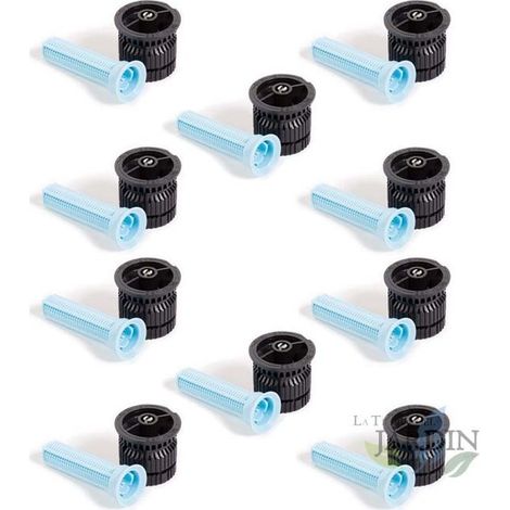 Set di 10 Ugelli HE-Van-15 per irrigatore Rain Bird, alta efficienza e risparmio idrico. Portata 4,5 m, nero