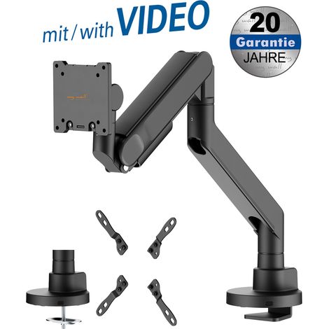 Supporto mobile per monitor di grandi dimensioni per schermi da 24" - 57" (61 - 145 cm), carico 2 - 27 kg, con molla a pressione gas