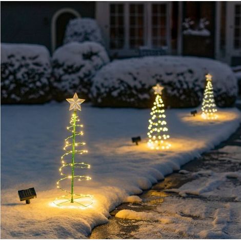 Solarbetriebener LED-Weihnachtsbaum aus Metall, Lichterkette für drinnen und draußen, dekorative Lichterkette, Weihnachtsdekoration, umweltfreundliches Geschenk, Licht (1/5)