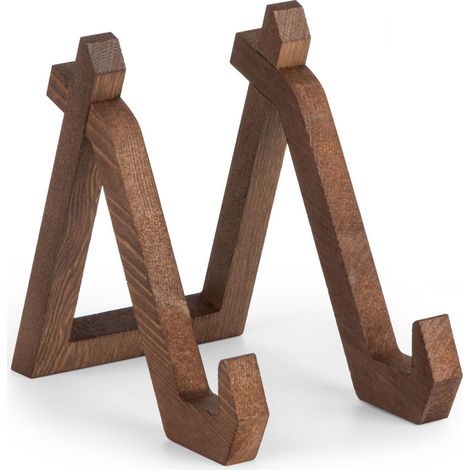 Support Assiette - Presentoir Cadre Photo - Bois Naturel - 10 x 16 x 15 2 cm - Pour Table ou Etagere - 1 Piece (1/5)