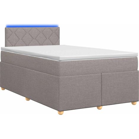 Maison Exclusive - Letto box spring con materasso Tortora 120 x 200 cm Tessuto (1/5)