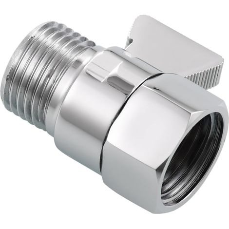 Vanne de Régulation du Débit de Douche Vanne 1/2" Laiton d'arret pour Pomme de Douche, AV016B (1/5)