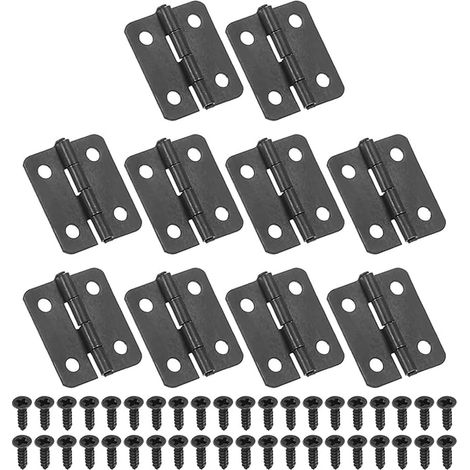 Charnières Mini Charnière avec Vis Boîtes à Bijoux Bois Portes Tiroir Armoire Portail Noir (1/4)