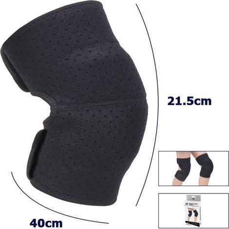 TrAdE Shop Traesio - Coppia Ginocchiere Fascia Tutore Anallergica Lavabile Per Bambini Colore Nero M -
