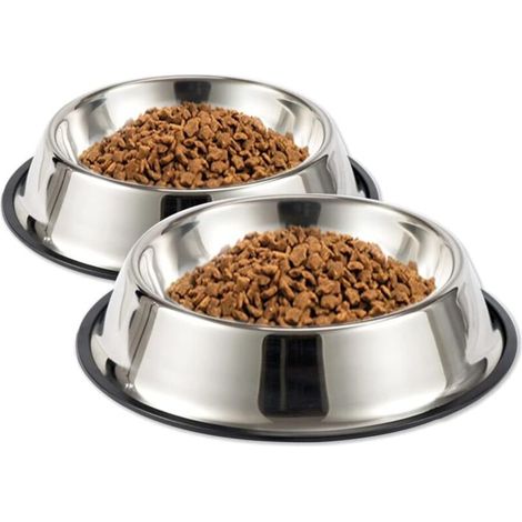 Gamelles pour chat avec base en caoutchouc, pour petits chiens, chats, chiots, lapins et chatons, lot de 2 (1/5)